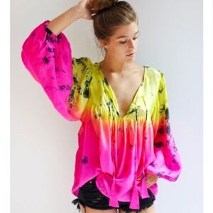 Anna Kosturova silk tie dye top